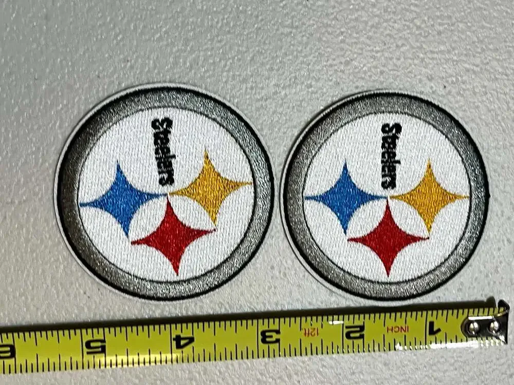 003-0032 Set of 2 Pittsburgh Steelers Embroidered Iron-On Patches 2.5 inch